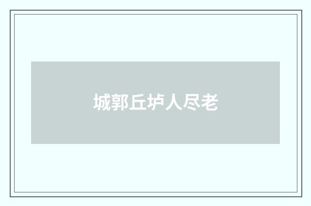 城郭丘垆人尽老