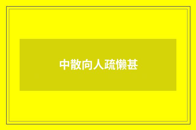 中散向人疏懒甚