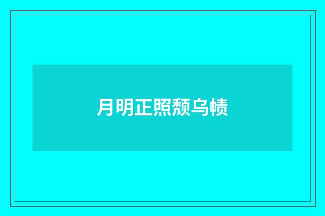 月明正照颓乌帻
