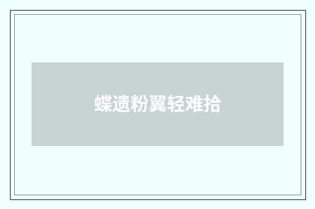 蝶遗粉翼轻难拾