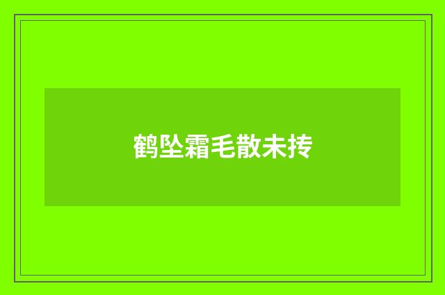 鹤坠霜毛散未抟