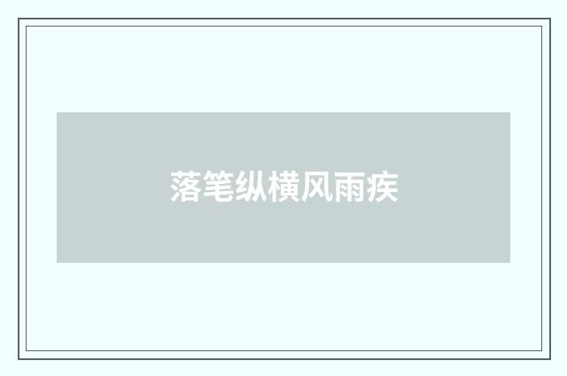 落笔纵横风雨疾
