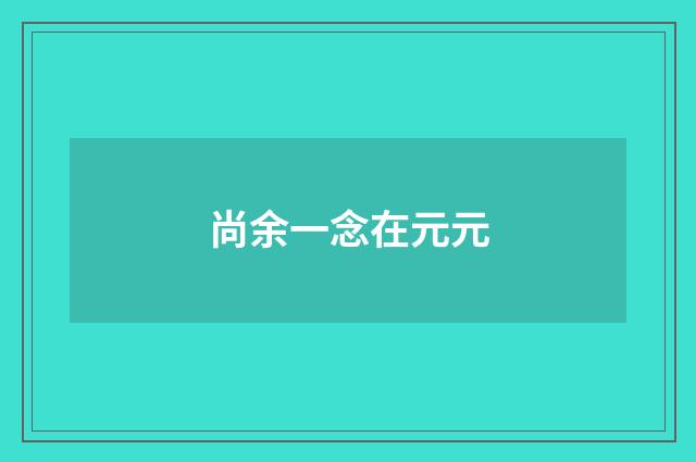 尚余一念在元元