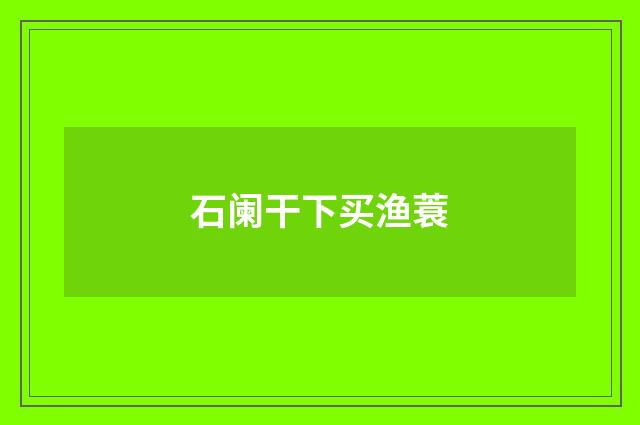石阑干下买渔蓑