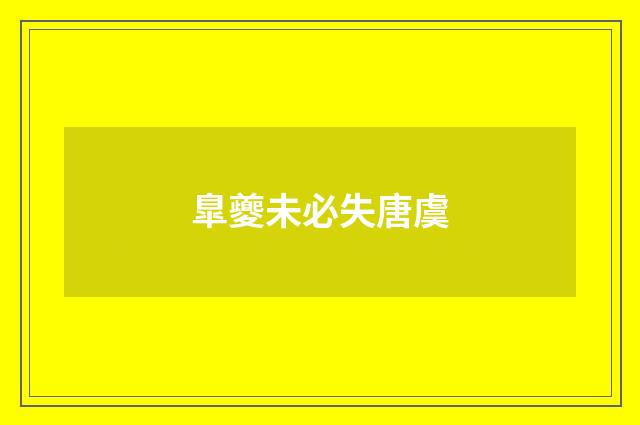 臯夔未必失唐虞