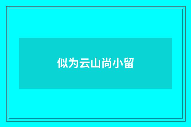 似为云山尚小留