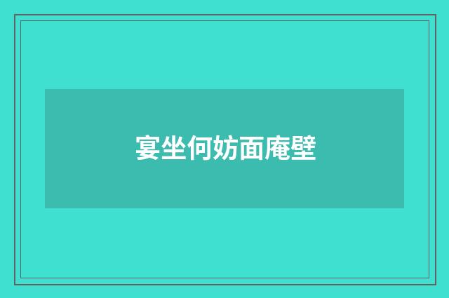 宴坐何妨面庵壁