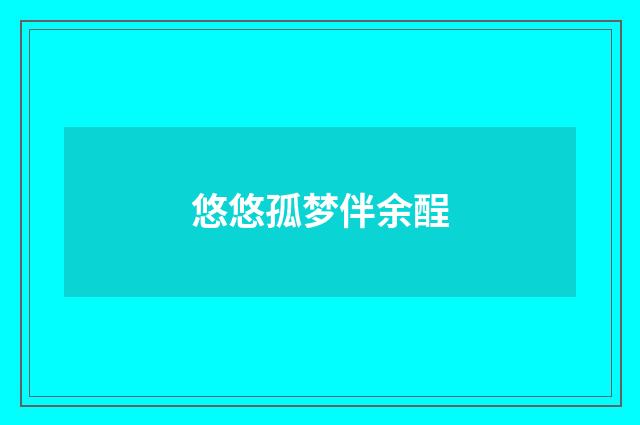 悠悠孤梦伴余酲