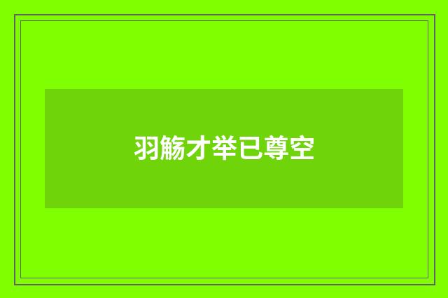 羽觞才举已尊空