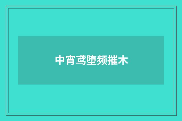 中宵鸢堕频摧木