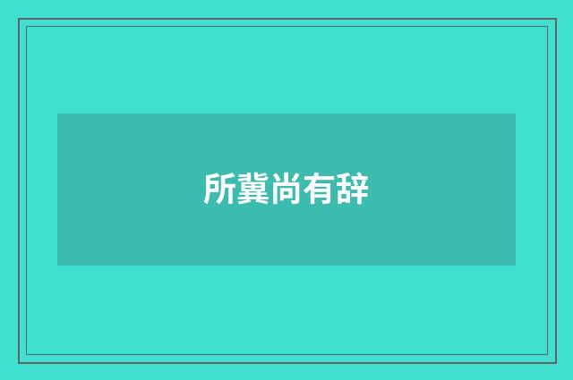 所冀尚有辞