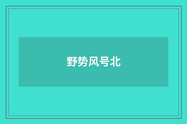 野势风号北