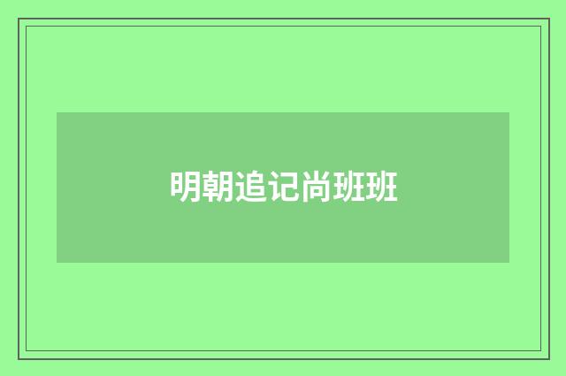 明朝追记尚班班