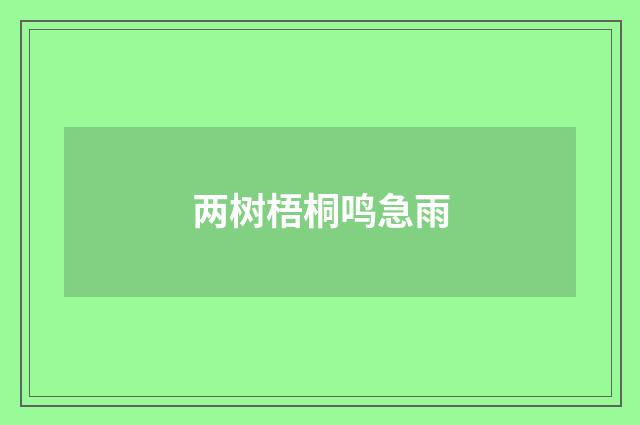 两树梧桐鸣急雨