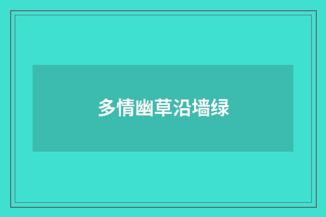 多情幽草沿墙绿