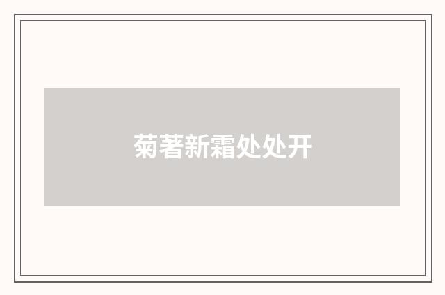 菊著新霜处处开