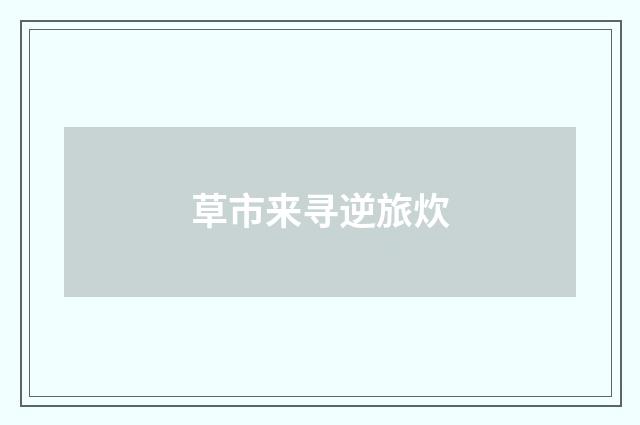 草市来寻逆旅炊