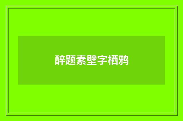 醉题素壁字栖鸦