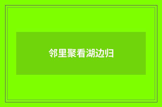 邻里聚看湖边归