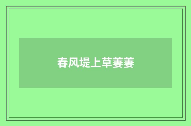 春风堤上草萋萋