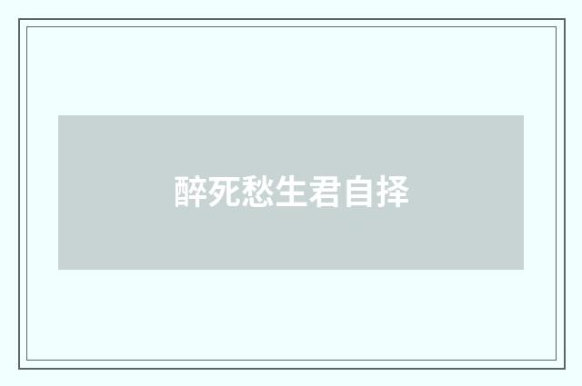 醉死愁生君自择