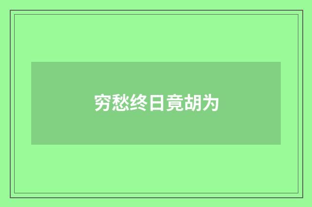 穷愁终日竟胡为