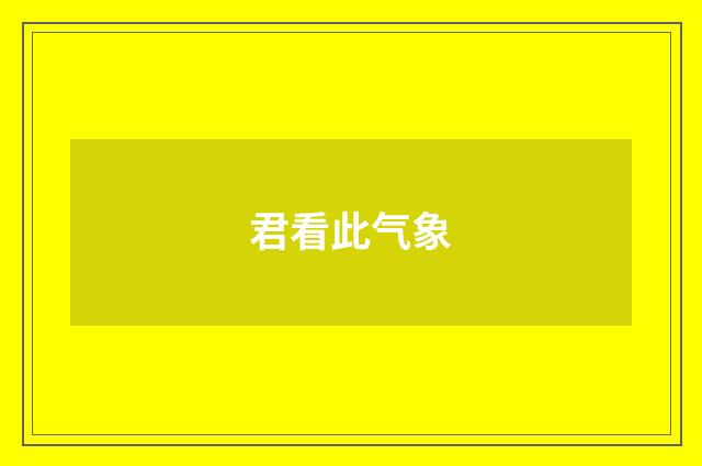 君看此气象