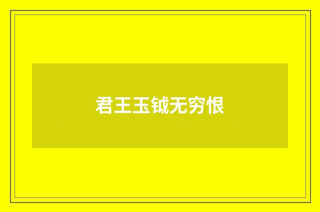 君王玉钺无穷恨