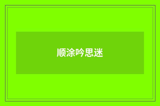 顺涂吟思迷