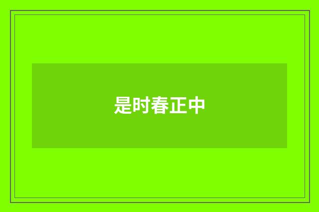 是时春正中