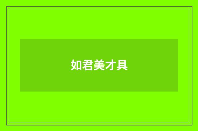 如君美才具