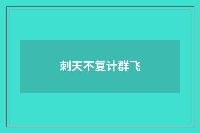 刺天不复计群飞