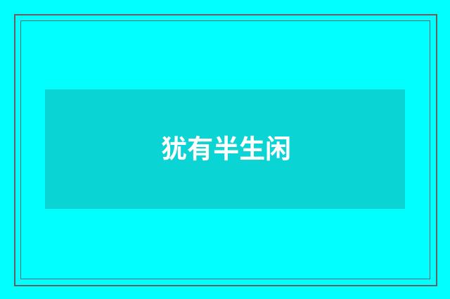 犹有半生闲