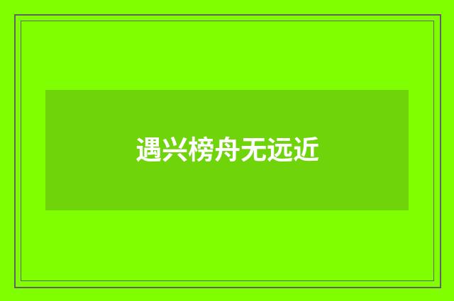 遇兴榜舟无远近