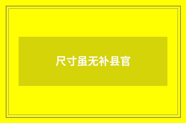 尺寸虽无补县官