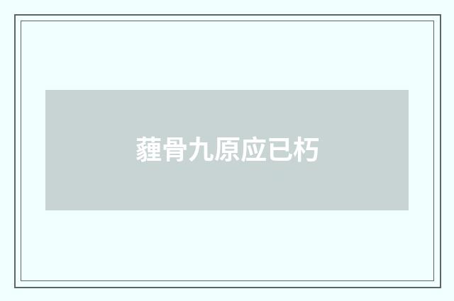薶骨九原应已朽