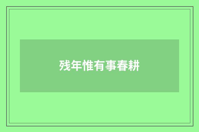 残年惟有事春耕