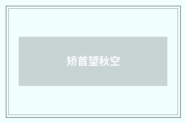 矫首望秋空