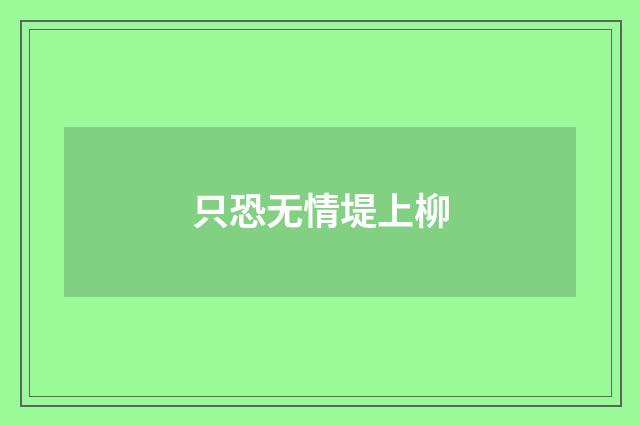 只恐无情堤上柳