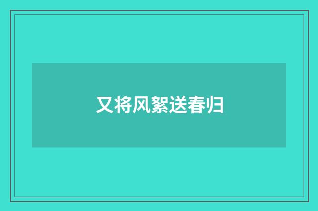 又将风絮送春归