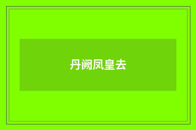 丹阙凤皇去