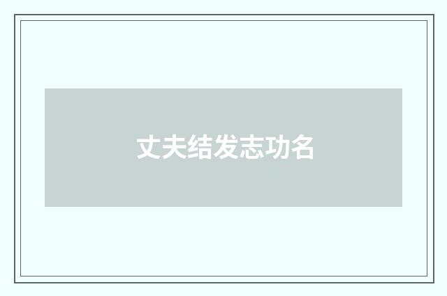 丈夫结发志功名