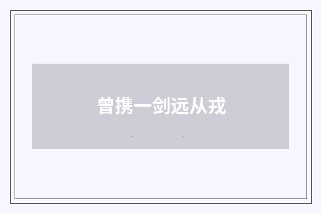 曾携一剑远从戎