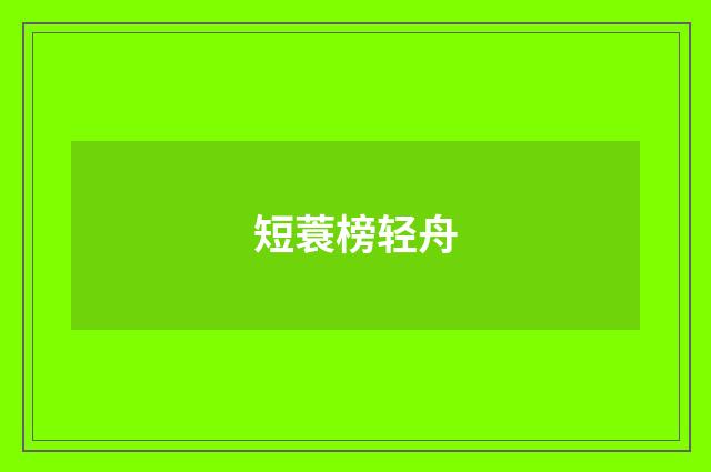 短蓑榜轻舟