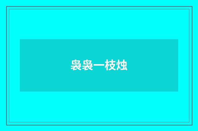 袅袅一枝烛