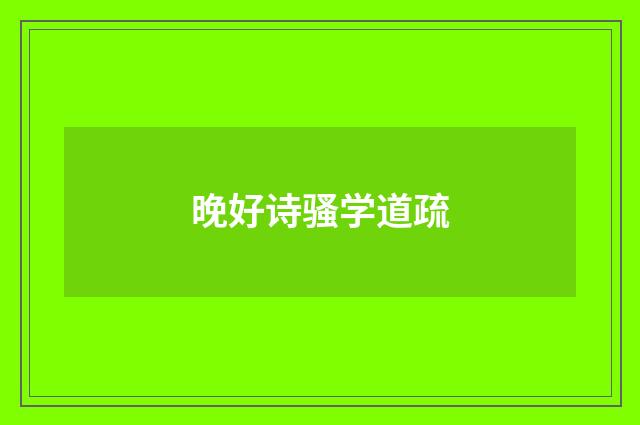 晚好诗骚学道疏