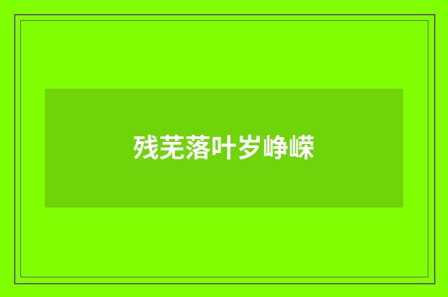 残芜落叶岁峥嵘