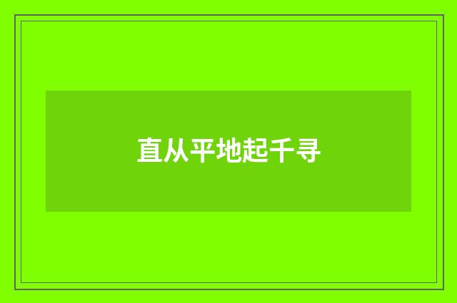 直从平地起千寻