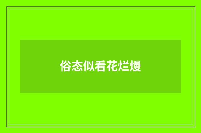 俗态似看花烂熳