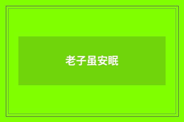 老子虽安眠